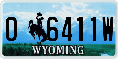 WY license plate 06411W