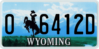 WY license plate 06412D