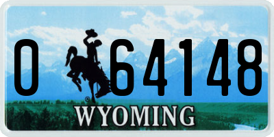 WY license plate 064148