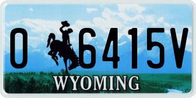 WY license plate 06415V