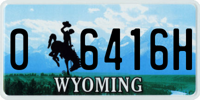 WY license plate 06416H
