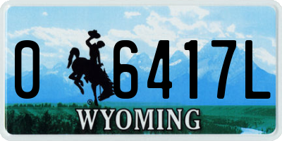 WY license plate 06417L