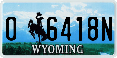 WY license plate 06418N