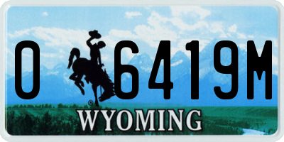 WY license plate 06419M