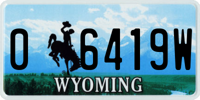 WY license plate 06419W