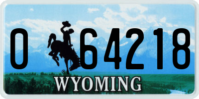 WY license plate 064218