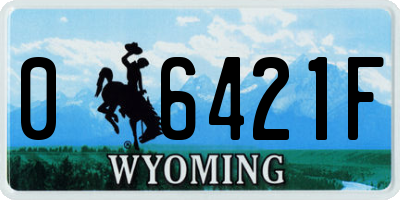 WY license plate 06421F