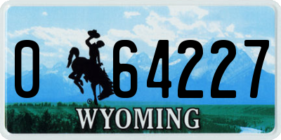 WY license plate 064227