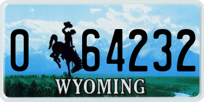 WY license plate 064232