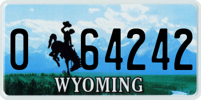 WY license plate 064242