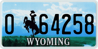 WY license plate 064258