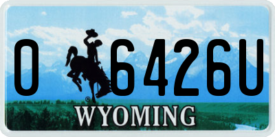 WY license plate 06426U