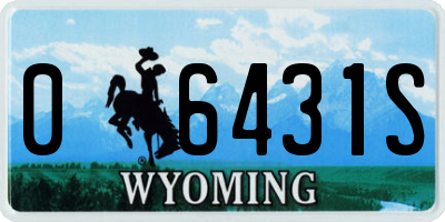 WY license plate 06431S