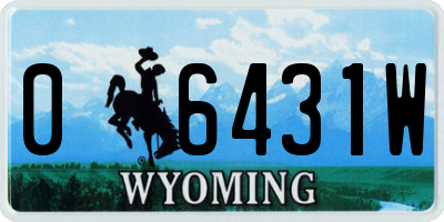 WY license plate 06431W