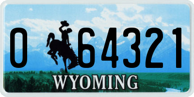 WY license plate 064321