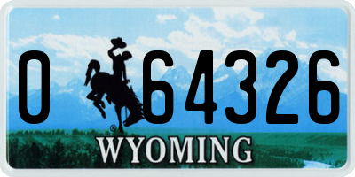 WY license plate 064326