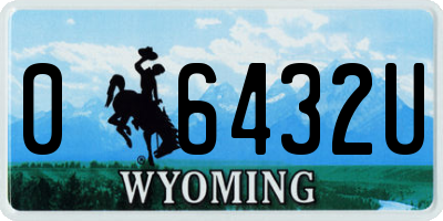 WY license plate 06432U