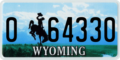 WY license plate 064330