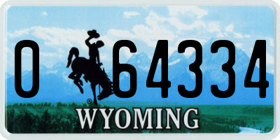 WY license plate 064334