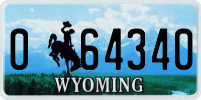 WY license plate 064340