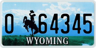 WY license plate 064345