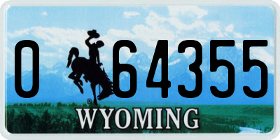 WY license plate 064355