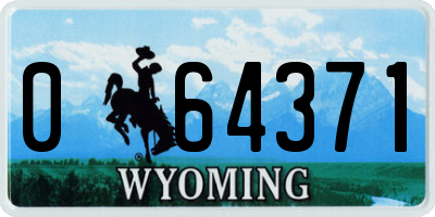 WY license plate 064371