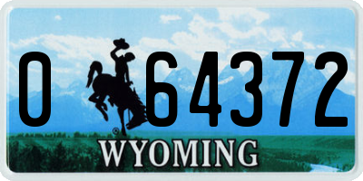 WY license plate 064372