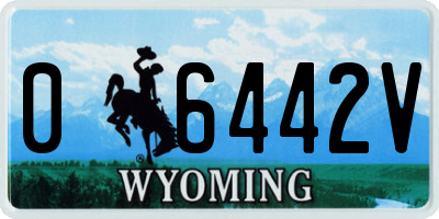 WY license plate 06442V
