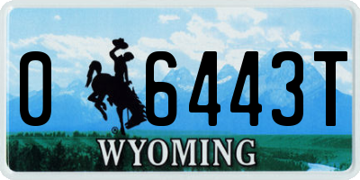 WY license plate 06443T