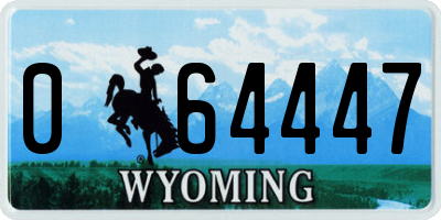WY license plate 064447
