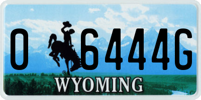 WY license plate 06444G