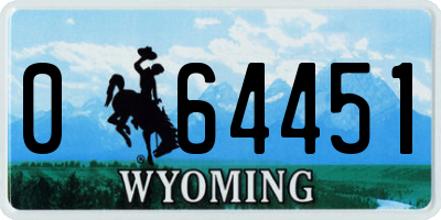 WY license plate 064451