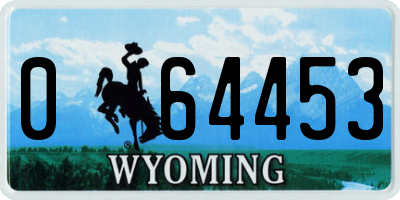 WY license plate 064453