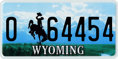WY license plate 064454