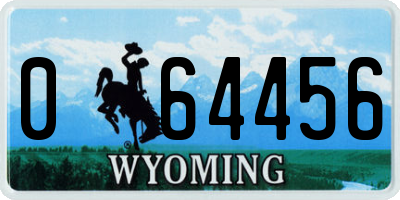 WY license plate 064456