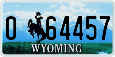 WY license plate 064457