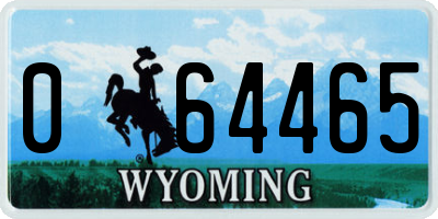 WY license plate 064465