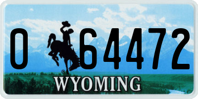 WY license plate 064472