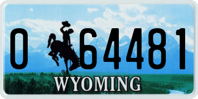 WY license plate 064481