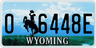 WY license plate 06448E