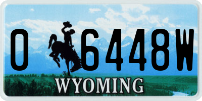 WY license plate 06448W