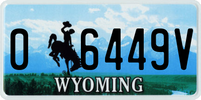 WY license plate 06449V