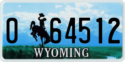WY license plate 064512