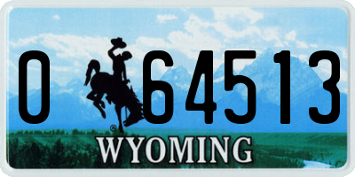 WY license plate 064513