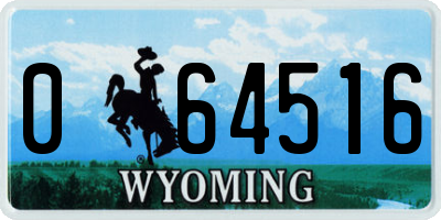 WY license plate 064516