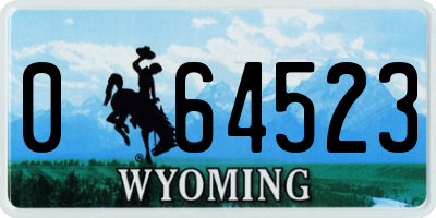 WY license plate 064523