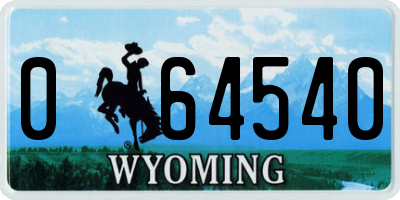 WY license plate 064540