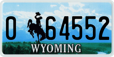 WY license plate 064552