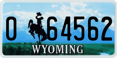 WY license plate 064562